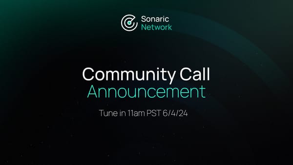 Announcing: Sonaric Network’s First Community Call!